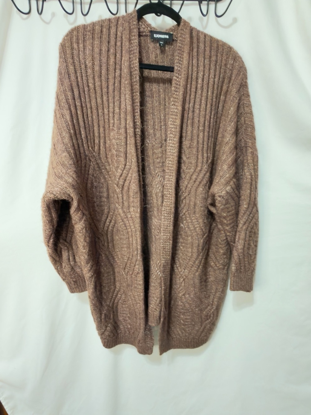 Express Cable knit brown medium cardigan